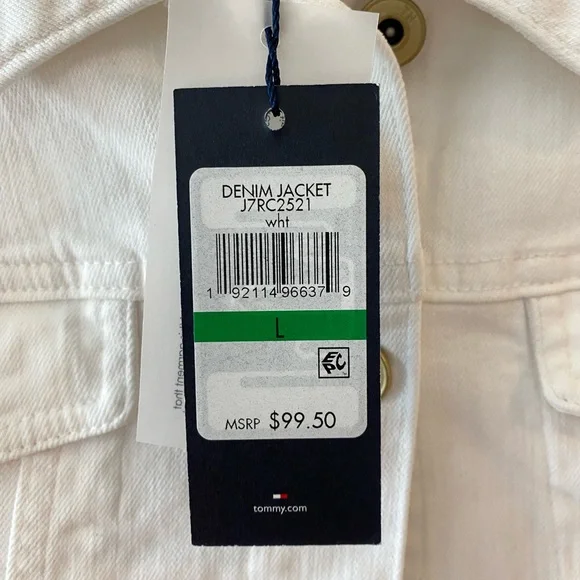 Tommy Hilfiger White Denim Jacket, size L - Picture 6 of 6